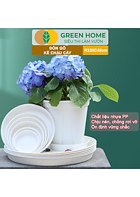 Đĩa Nhựa Lót Chậu Cây Greenhome, Nhiều Kích Cỡ, Hứng Nước Giúp Sạch Bàn, Sàn, Nhựa Nguyên Sinh, Bền, Đẹp, Chóng Rơi Vỡ
