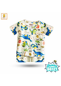 Đồ bộ bé trai Babiboo đồ bộ ngắn tay vải tole mát mẻ, họa tiết dễ thương BB121