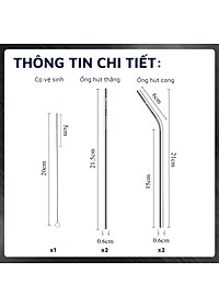 Bộ 4 ống hút Inox 304 kèm cọ rửa DandiHome