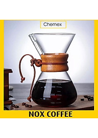 Bình pha cà phê chemex kèm phễu lọc inox
