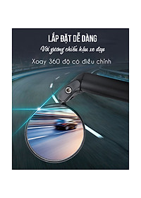 Gương Kính Chiếu Hậu Xe Đạp GXD-ML03 cho xe đạp có lỗ tay cầm phi 18-22mm xoay 360 Độ giúp quan sát phía sau xe đạp  (Mặt Gương Cầu Lồi) - Mai Lee