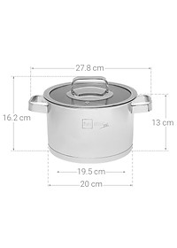 Bộ nồi và chảo chống dính vân đá inox 304 cao cấp Fivestar Plus 5 món nắp kính , tặng 1 vá canh