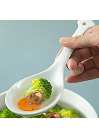 Muôi thẳng cán hoa, thìa canh, thìa cơm sứ Long Phương