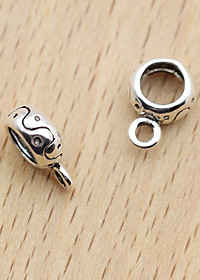 Combo charm bạc hình trụ xỏ ngang để gắn charm treo - Ngọc Quý Gemstones