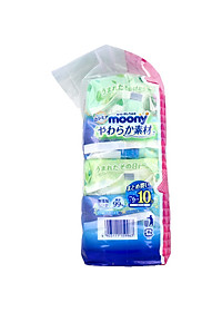 Combo 10 Gói Khăn ướt, khăn giấy ướt Moony Không Mùi 99% Nước Tinh Khiết Nội Địa Nhật (76 tờ/gói)