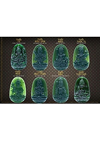 Mặt dây chuyền Bất Động Minh Vương Ngọc Bích tự nhiên - Phật Độ Mạng cho người tuổi Dậu - PBMNEP07 (Mặt kèm sẵn dây đeo)