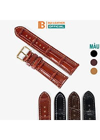 Nơi bán Dây đồng hồ nam da cá sấu đốt tre Bụi Leather D103