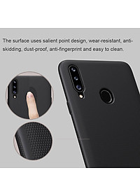 Ốp Lưng Sần chống sốc cho Samsung Galaxy A20s hiệu Nillkin Super Frosted Shield (Đính kèm giá đỡ hoặc miếng dán từ tính) - Hàng Chính Hãng