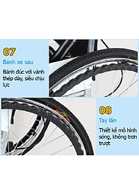 Xe lăn đa năng có bô vệ sinh, có thắng NIKITA S213-5 dành cho người khuyết tật, bệnh nhân, người già 2024