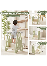 Thang mini ghế đôn 2 bậc cho bé có tai vin, Nhựa cao cấp tải trọng lên tới 75kg
