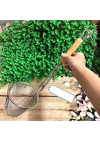 VỢT TRỤNG HỦ TIỂU MÌ BÚN PHỞ - INOX Cán GỖ dài 50cm - CHUẨN SIÊU PHẨM. Đa Năng dùng làm Vợt lưới Lược, lọc rây, rổ có tay cầm cán gỗ. Phù hợp Nhà Hàng, Quán ăn