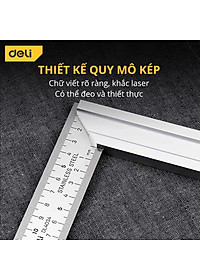 Thước Vuông Góc Kim Loại Deli Kích Thước 200mm - Sử Dụng Đo Đạc Trong Xây Dựng, Sửa Chữa Nhà Cửa - DL4034