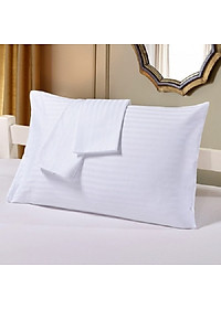 Cặp vỏ gối lông vũ Ánh Sao màu trắng sọc satin