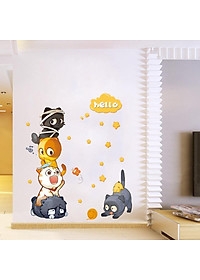 Decal trang dán tường Chó Mèo Nghộ Nghĩnh XH9314