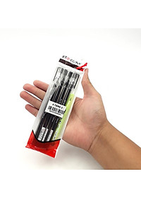 Vỉ 4 Bút Bi Mực Gel Xóa Được Nắp Đậy - 0.5mm Stacom-VGBP104_A - Mực Đen - Kèm 1 Bút Chì PC202