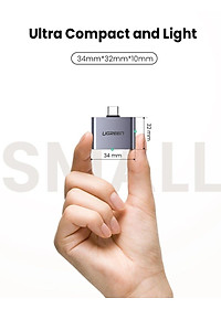 Ugreen UG70312CM193TK 2 trong 1 màu xám bộ chuyển USB type C ra 3.5mm audio và sạc nhanh cổng c chuẩn pd - HÀNG CHÍNH HÃNG