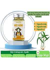 Bột gừng hữu cơ sấy lạnh Dalahouse 50gr - Nguyên màu, nguyên mùi, nguyên vị - Tiện dụng, không tốn công bóc vỏ, giã đập, say nghiền, rửa đồ nghề chế biến