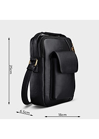 Túi Trita ( Thời trang nam phối ngăn - Túi đeo chéo da RTN3 )