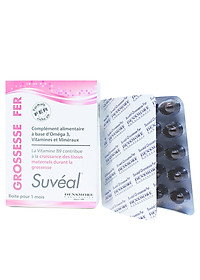  Suvéal Grossesse - Fer: Vitamin Tổng Hợp Cho Bà Bầu Cao Cấp Từ Pháp, Bổ Sung Đầy Đủ Vitamin Khoáng Chất, Ngăn Ngừa Dị Tật Thai Nhi, Tiền Sản Giật Và Tiểu Đường Thai Kỳ, Không Gây Táo Bón