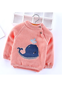 Áo len lót lông cho bé trai và gái, chất len mềm mại chắc, lông lót dày dặn, giữ ấm tốt cho bé, cổ cúc điều chỉnh, họa tiết xinh xắn | MA03