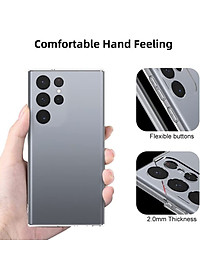 ốp lưng silicon cho Samsung Galaxy S23 Ultra / S23 Plus / S23 5G hiệu HOTCASE Ultra thin - siêu mỏng 0.6mm, thiết kế trong suốt, chống trầy xước - Hàng nhập khẩu