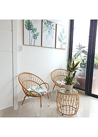 Bộ bàn ghế sân vườn (sắt đan sợi nhựa giả mây)