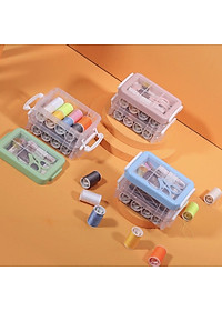 Bộ Hộp Kim Chỉ May Vá Đa Năng Gia Đình 3 Tầng Đa Năng- Kim Khâu, Chỉ, Kéo, Thước Dây, Đủ Size Màu Mini Giao Màu Ngẫu Nhiên