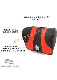 Gối tựa đầu và tựa lưng ô tô cao su non vỏ bọc da nhập khẩu cao cấp