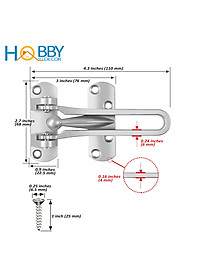 Chốt khóa cửa trượt an toàn cho căn hộ phòng ngủ HOBBY Home Decor KCT1