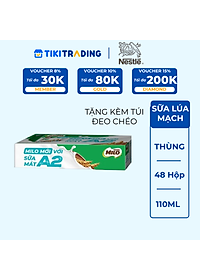 [TẶNG BALÔ NĂNG ĐỘNG] Thùng 48 Hộp Sữa Nestlé MILO A2 MỚI  (180ml / Hộp)