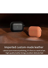 BAO WIWU CALFSKIN GENUINE LEATHER CASE DÀNH CHO ARIPOD 3, CHẤT LIỆU DA THẬT KẾT HỢP KHUNG NHỰA CAO CẤP- Hàng Chính Hãng