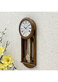 Đồng hồ quả lắc Nhật Rhythm CMJ547NR06 Kt 25.8 x 61.3 x 7.5cm, 1.7kg Vỏ gỗ. Dùng pin.