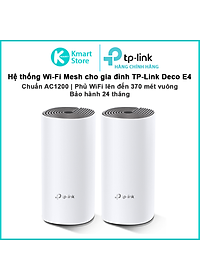 Bộ Phát Wifi Mesh Băng Tần Kép TP-Link Deco E4 AC1200 MU-MIMO (3-pack) - Hàng Chính Hãng