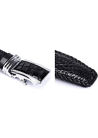 Thắt Lưng Nam Da Cá Sấu Đan Viền Huy Hoàng HT4216 (120 x 3.5 cm) - Đen