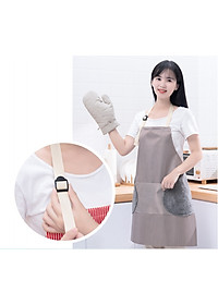 Tạp Dề Làm Bếp Không Thấm Nước, Có Túi Và Chỗ Lau Tay 2 Bên Hông 