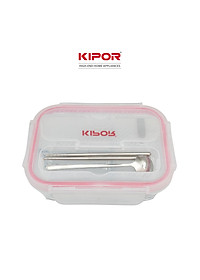 Combo hộp cơm + túi đựng cơm văn phòng KIPOR KP-HC02 - Hộp thuỷ tinh 3 ngăn kèm đũa thìa INOX - Hàng chính hãng