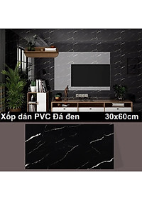 Bộ 10 Tấm Xốp Dán Tường 3D PVC Đá Trắng Ngọc Trai 60x30cm Keo Sẵn Dày 2,5mm Cao Cấp, Sang Trọng 