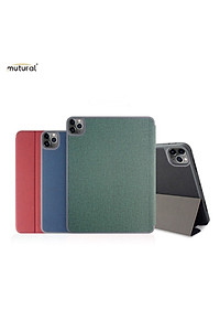 Case Bao da chống sốc cho iPad Pro 11 2022 Chip M2 / 2021 Chip M1 / 2020 hiệu Mutural Yashi Series mặt lưng canvas  có ngăn đựng bút, thiết kế tản nhiệt, cơ chế smartsleep - hàng nhập khẩu