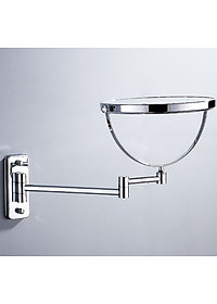 Gương trang điểm phóng đại 3 lần, xoay 360 độ, 2 mặt siêu nét, treo tường phòng tắm, phòng ngủ, Khách sạn, resort, Inox SUS 304, Size 15cm, 18cm, 20cm, Minh House