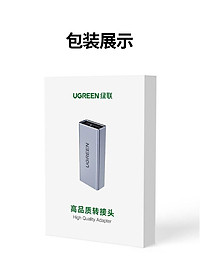 Ugreen UG20119US381TK đầu nối 2 cáp usb 3.0 vỏ nhôm F ra F cao cấp - HÀNG CHÍNH HÃNG