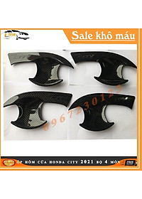 Bộ ốp tay và hõm cửa dành cho Honda City 2021 vân cacbon chống xước siêu đẹp và bền bỉ với thời gian
