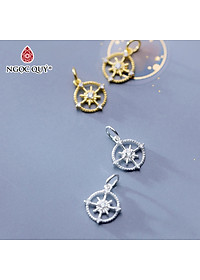 Charm treo hình bánh lái bạc trắng - Ngọc Quý Gemstones