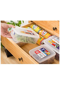 Combo 02 Hộp nhựa Nakaya 3L bảo quản thức ăn trong tủ lạnh, có nắp mềm - Hàng nội địa Nhật Bản