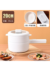 Nồi điện, lẩu điện, chảo điện mini đa năng 2L gián hấp chiên xào (kèm khay hấp và tay cầm) - Hàng chính hãng