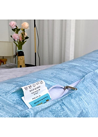 Bộ ga giường  KBedding by Everon KMTP 114 Microtencel Xám phối xanh (4 món)