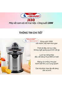 Máy Vắt Cam Sharp EJ-J130-ST - Hàng Chính Hãng