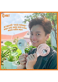 Hàng chính hãng - Quạt Sạc Cầm Tay Cao Cấp Comet CRF1004 4W có đế rời, 6 cánh quạt