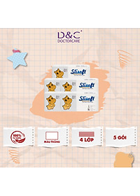 Combo 5 Giấy ăn Slisoft Trắng tự nhiên đa năng,khăn giấy rút không chất tẩy trắng an toàn cho cả gia đình