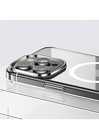 Ốp lưng trong suốt sạc nam châm từ tính cho iPhone 15 Pro Max / 15 Pro / 15 Plus / iP 15 hiệu Likgus Crystal Magnetic - Trang bị đệm khí 4 góc, chống ố vàng, bảo vệ viền camera - Hàng nhập khẩu