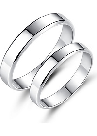 Nhẫn cặp trơn màu bạc NC124 - Size 7